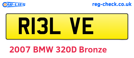 R13LVE are the vehicle registration plates.