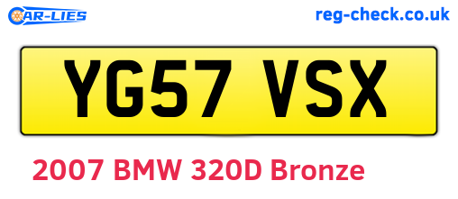 YG57VSX are the vehicle registration plates.