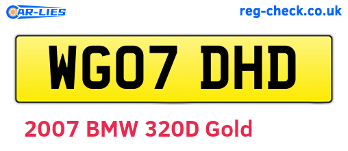WG07DHD are the vehicle registration plates.