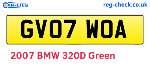 GV07WOA are the vehicle registration plates.
