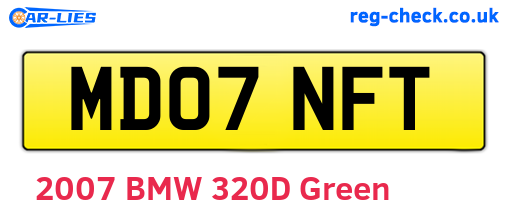 MD07NFT are the vehicle registration plates.