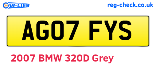 AG07FYS are the vehicle registration plates.