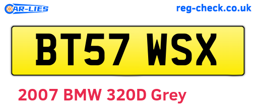 BT57WSX are the vehicle registration plates.