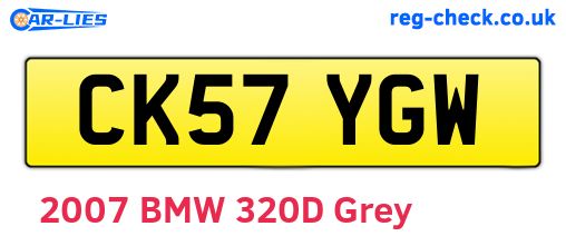 CK57YGW are the vehicle registration plates.