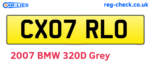 CX07RLO are the vehicle registration plates.