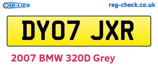 DY07JXR are the vehicle registration plates.