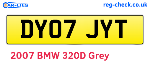 DY07JYT are the vehicle registration plates.