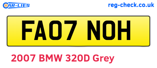 FA07NOH are the vehicle registration plates.
