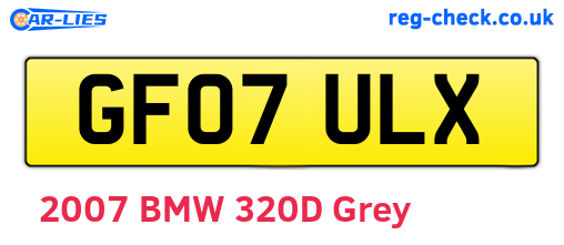 GF07ULX are the vehicle registration plates.