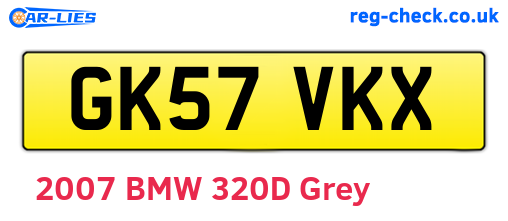 GK57VKX are the vehicle registration plates.