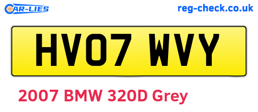 HV07WVY are the vehicle registration plates.