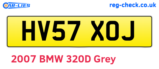 HV57XOJ are the vehicle registration plates.