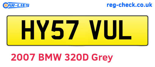 HY57VUL are the vehicle registration plates.