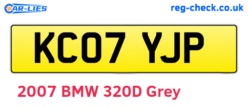 KC07YJP are the vehicle registration plates.