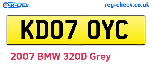 KD07OYC are the vehicle registration plates.