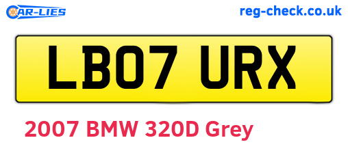 LB07URX are the vehicle registration plates.