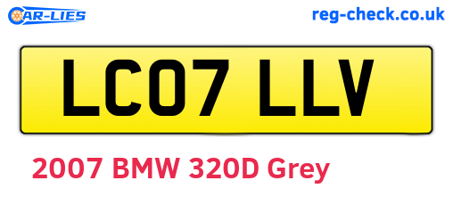 LC07LLV are the vehicle registration plates.