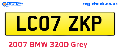 LC07ZKP are the vehicle registration plates.