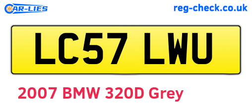 LC57LWU are the vehicle registration plates.