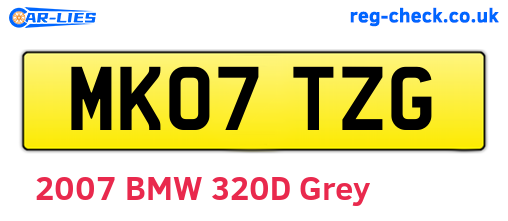 MK07TZG are the vehicle registration plates.