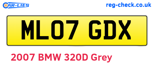 ML07GDX are the vehicle registration plates.