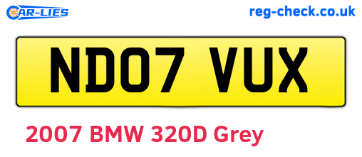 ND07VUX are the vehicle registration plates.