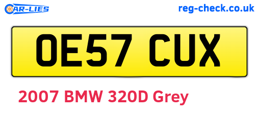 OE57CUX are the vehicle registration plates.