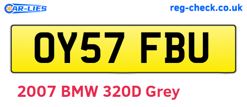 OY57FBU are the vehicle registration plates.