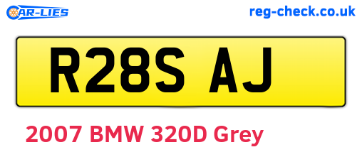 R28SAJ are the vehicle registration plates.