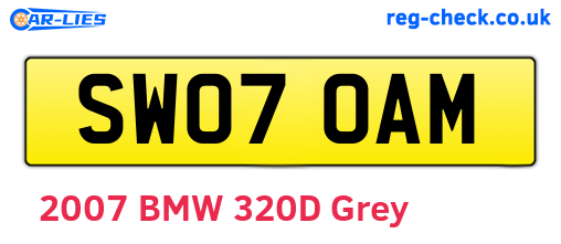 SW07OAM are the vehicle registration plates.