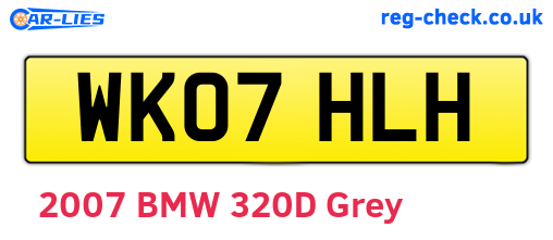WK07HLH are the vehicle registration plates.