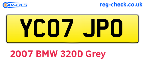 YC07JPO are the vehicle registration plates.
