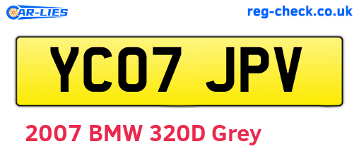YC07JPV are the vehicle registration plates.