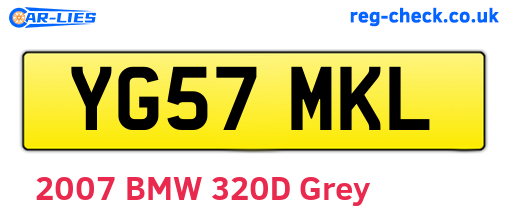 YG57MKL are the vehicle registration plates.