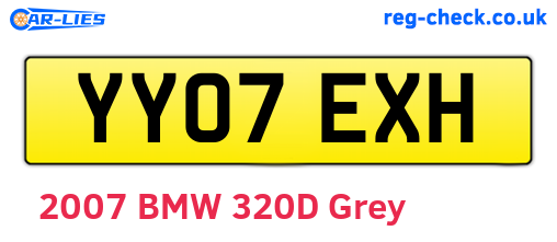 YY07EXH are the vehicle registration plates.