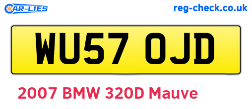 WU57OJD are the vehicle registration plates.
