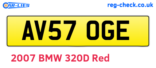 AV57OGE are the vehicle registration plates.