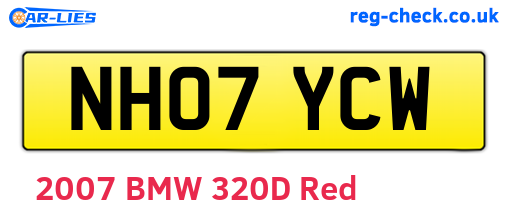 NH07YCW are the vehicle registration plates.
