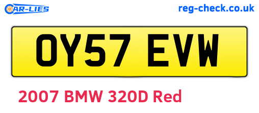 OY57EVW are the vehicle registration plates.