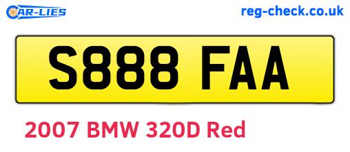 S888FAA are the vehicle registration plates.