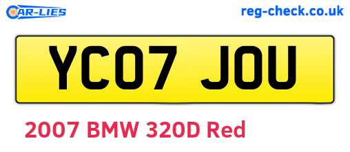 YC07JOU are the vehicle registration plates.