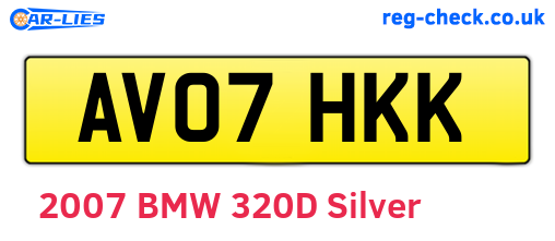 AV07HKK are the vehicle registration plates.