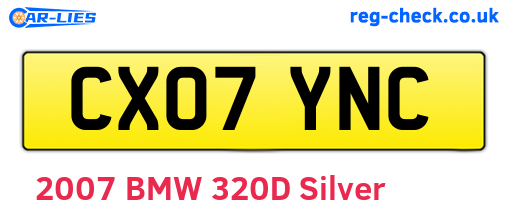 CX07YNC are the vehicle registration plates.