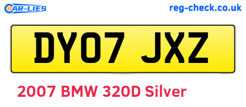 DY07JXZ are the vehicle registration plates.