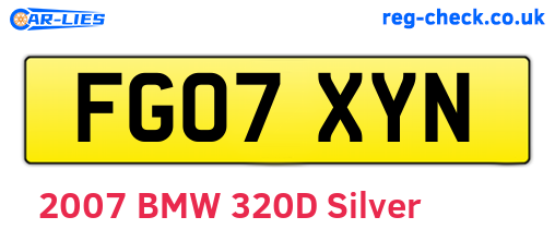 FG07XYN are the vehicle registration plates.