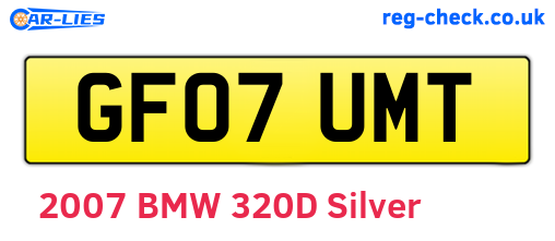 GF07UMT are the vehicle registration plates.