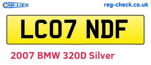 LC07NDF are the vehicle registration plates.