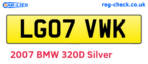 LG07VWK are the vehicle registration plates.