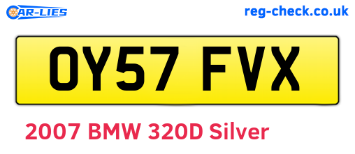 OY57FVX are the vehicle registration plates.