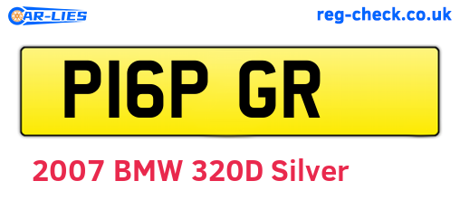 P16PGR are the vehicle registration plates.